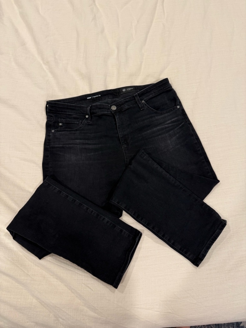Ag Adriano Goldschmied Black Slim Straight Jeans